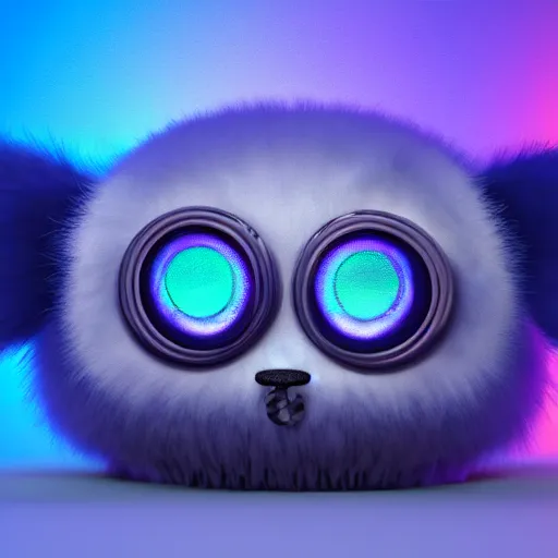 Prompt: ultra-realistic ultra-detailed adorable fluffy bioluminiscent headphones in the style of ghibli kazuo oga, blue and purple fur, big ears, beautiful light big eyes, underwater landscape, DOF, soft lighting, unreal engine render