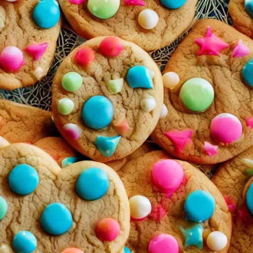 Prompt: Cookies that look like they’re shaped like a horse with icing and beautiful decorations up close macro shot award winning photo studio lighting