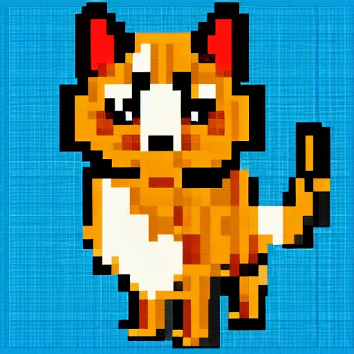 Image similar to 2d pixel art of a cat, full body, no background, lowres