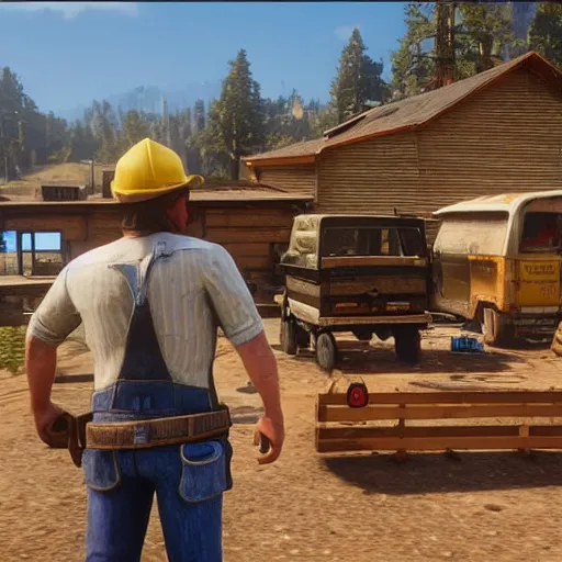 Image similar to bob the builder in red dead redemption 2