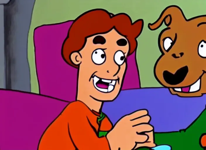 Prompt: scooby doo performing an asmr mouth sounds YouTube video