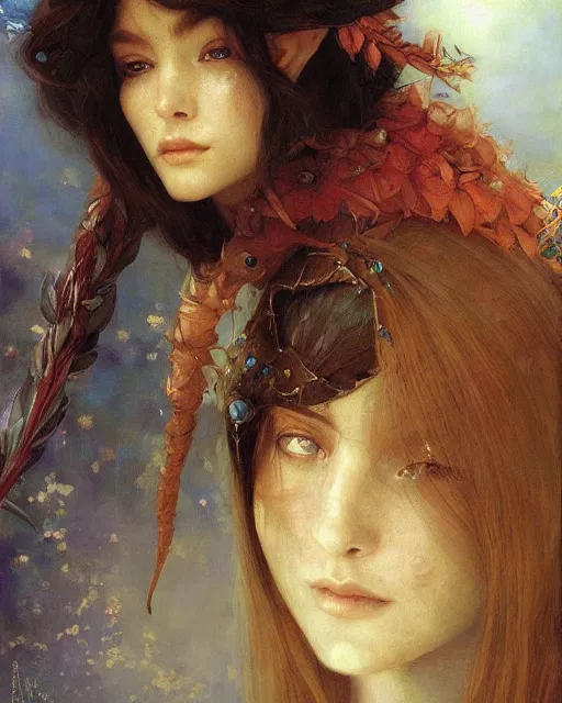 Image similar to a beautiful elf princess, oil painting, by Edgar Maxence and Ross Tran and Michael Whelan