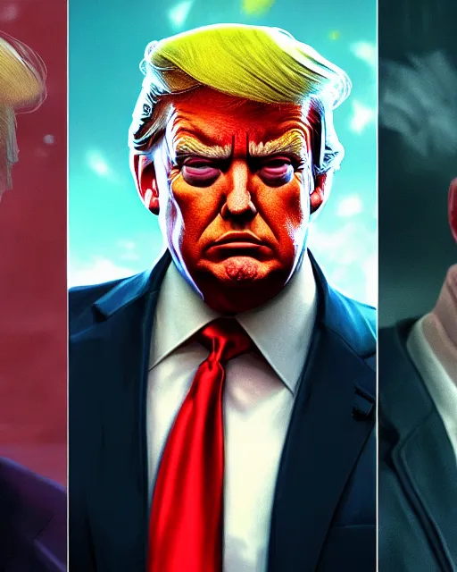 Prompt: highly detailed vfx portrait of donald trump as terminator, stephen bliss, unreal engine, greg rutkowski, loish, rhads, beeple, makoto shinkai and lois van baarle, ilya kuvshinov, rossdraws, tom bagshaw, alphonse mucha, global illumination, detailed and intricate environment