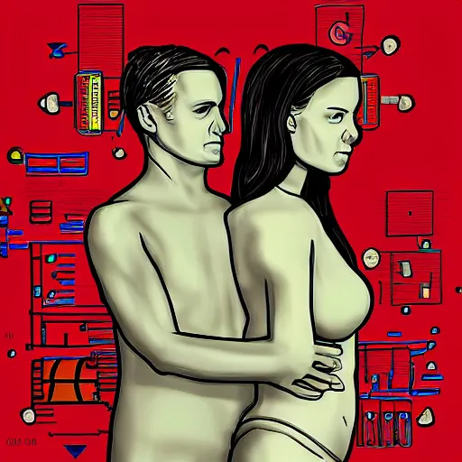Image similar to genetically modified girlfriend, digital art, gmo