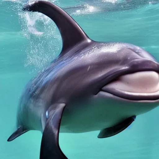 Image similar to face of a human dolphin hybrid