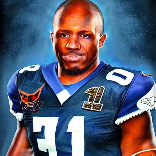 Prompt: airbrushed portrait of 'The Final Boss of Pro Football'