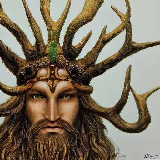 Prompt: Cernunnos, intricate, highly detailed, photorealistic art, 8k