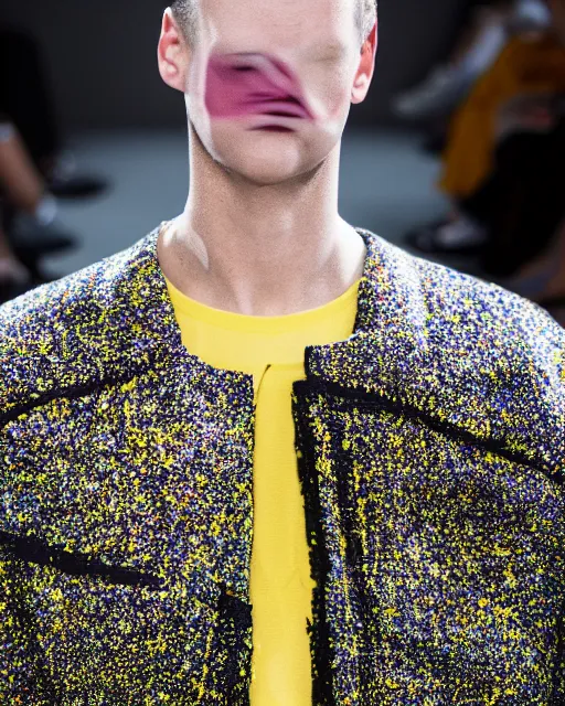 Image similar to hyperrealistic and heavy detailed balenciaga runway show of bart simpson , Leica SL2 50mm, vivid color, high quality, high textured