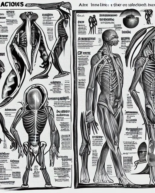 Image similar to anatomy of aliens book page