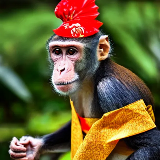 Image similar to a monkey in a kimono