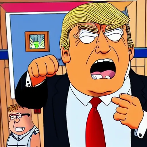 Prompt: donald trump as photorealistic peter griffin from family guy