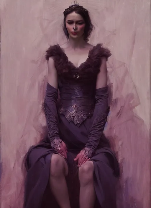 Image similar to irina meier dressed like a queen on a throne, calm, fantasy character portrait, dynamic pose, above view, artwork by jeremy lipkin and giuseppe dangelico pino very coherent asymmetrical artwork, sharp edges, perfect face, simple form, 1 0 0 mm