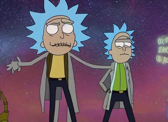 Prompt: film still of rick sanchez and morty in the new scifi movie 4 k,,,,,,,,,,,,,,,,,,,,,,,,,,,,,,,,,,,,,,,,,,,,,,,, rick and morty