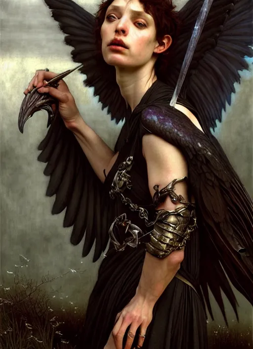 Prompt: harpy, full body, realistic, dnd character art portrait, dark fantasy art, matte fantasy painting, deviantart artstation, by edgar maxence and caravaggio and michael whelan and delacroix. intricate painting, cinematic lighting, hyper realistic, extremely detailed, vivid colors, establishing shot, dramatic lighting.