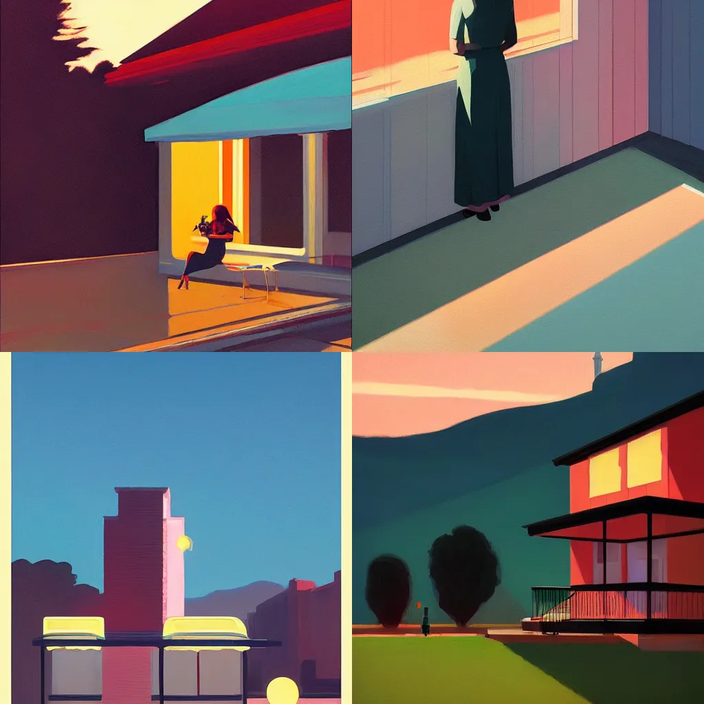 Prompt: 🌈 by atey ghailan and edward hopper