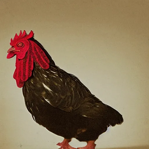 Prompt: a photograph of a chicken made of rubies