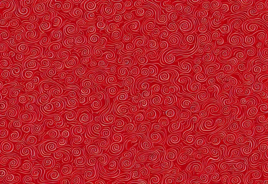 Image similar to a red background with swirls and waves royalty illustration, a silk screen by emperor huizong of song, shutterstock contest winner, sumatraism, repeating pattern, red background, matte background