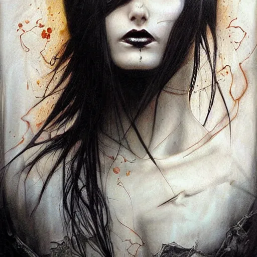 Prompt: beautiful goth girl, tension, graphic novel, charcoal art, angry, by karol bak