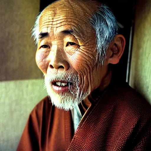 Image similar to photograph of an old japanese man, photograph by steve mccurry