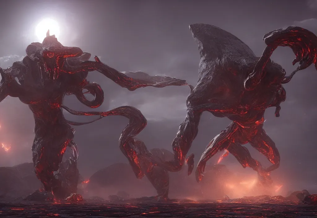 Image similar to a magestic alien god being workship, cinematic realistic, unreal engine 5,