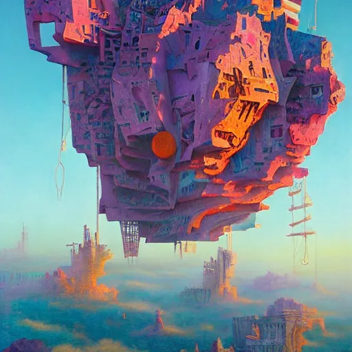 Prompt: art by lisa frank, beksinski, frank gehry, alex grey, makoto shinkai, tristan eaton, evgeny lushpin, john howe