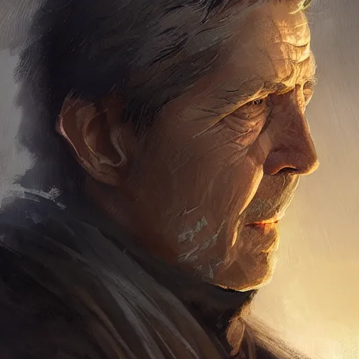 Prompt: portrait of a man by greg rutkowski, grand jedi master ben skywalker, star wars expanded universe, he is about 6 0 years old, wearing the tactical gear of the galactic alliance, highly detailed portrait, digital painting, artstation, concept art, smooth, sharp foccus ilustration, artstation hq