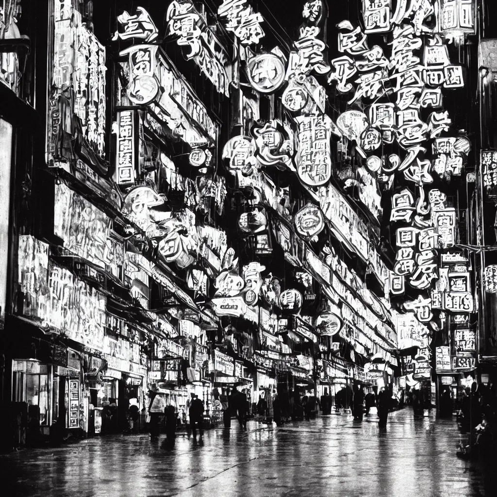 Image similar to a street lined with chinese casinos and nightclubs, bathing in lighting from neon signs, rainy afternoon, 1 9 9 5