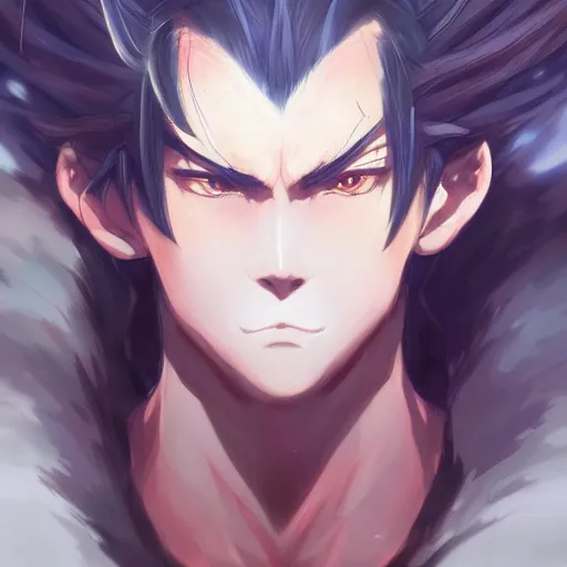 Image similar to anime portrait of Kaidou King of Beasts as an anime antagonist by Stanley Artgerm Lau, WLOP, Rossdraws, James Jean, Andrei Riabovitchev, Marc Simonetti, and Sakimichan, trending on artstation