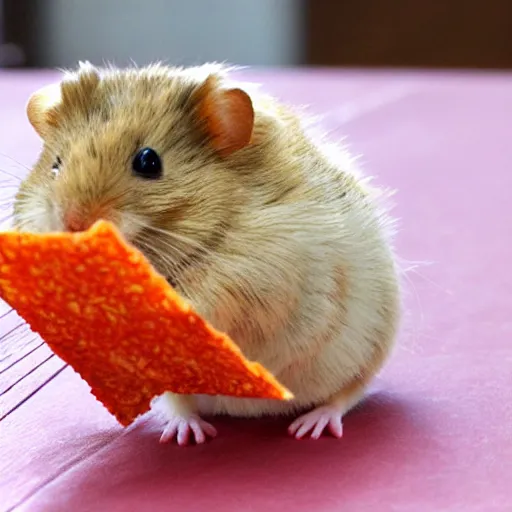 Image similar to ( dorito + hamster ) hopping