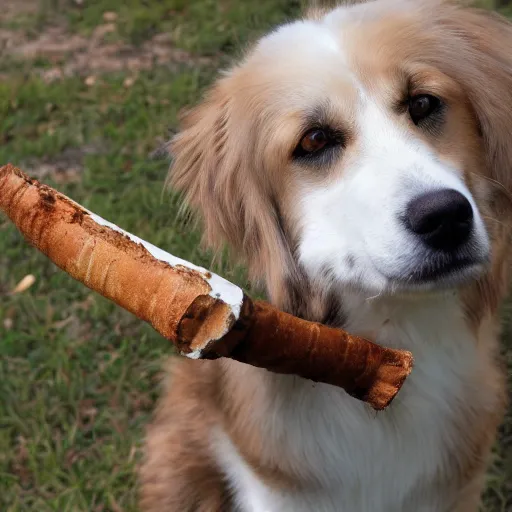 Prompt: idefix enjoying a bone