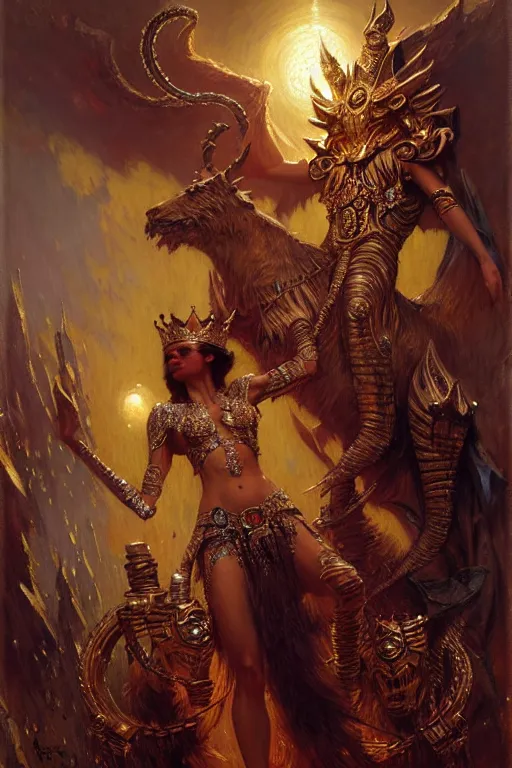 Image similar to king with diamonds by gaston bussiere, bayard wu, greg rutkowski, giger, maxim verehin