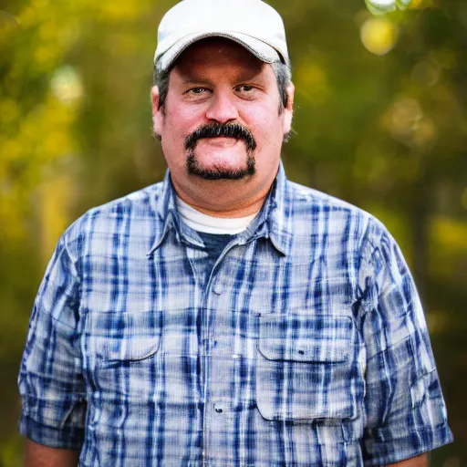 Image similar to a portrait photograph of a bob belcher 4 9 - year - old burger cook, canon 8 5 mm f 1. 2 photograph head and shoulders portrait