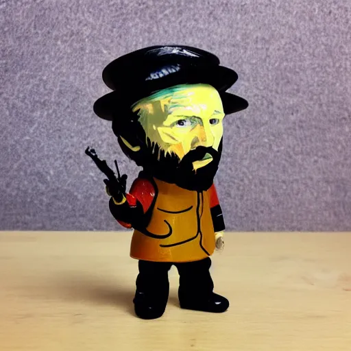 Image similar to vincent van gogh stop motion vinyl action figure, plastic, toy, butcher billy style