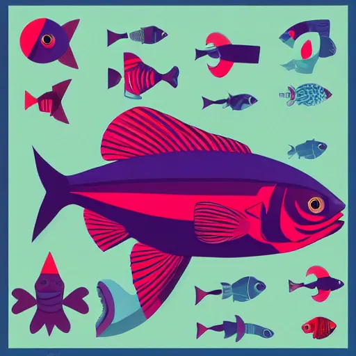 Image similar to profile of one stylized fish in center of view, photo studio, artstation, intricate, realistic, highly detailed, digital painting, concept art, sharp focus, illustration by tom whalen and charles williams and kilian eng and james jean