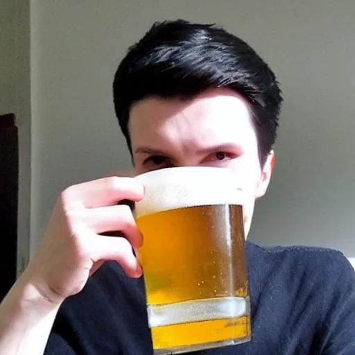 Image similar to pavel durov drinking a beer, high quality photo