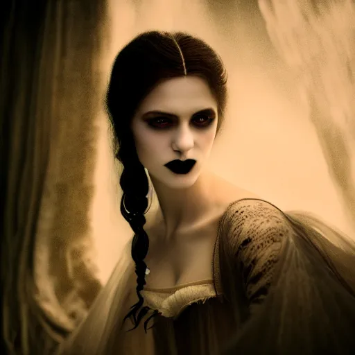 Hauntingly Beautiful Vampire Girl Portrait · Creative Fabrica