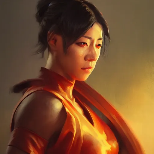 Image similar to A matte oil on canvas portrait of a martial artist by greg rutkowski and artgerm, trending on artstation, dungeons and dragons art