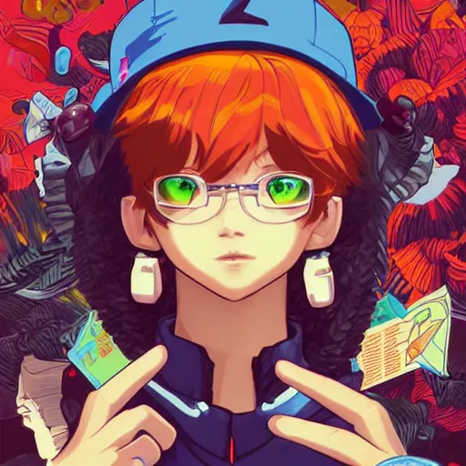 Image similar to Album Art for Char Zulu, \'Anime and Drugs\', psx, 3d shapes, Video Games, marijuana, smoke, by Range Murata, by Sachin Teng, Trending on artstation