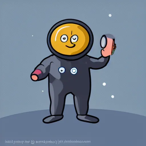 Image similar to quirky round man wearing a space suit full body no arms cartoon style