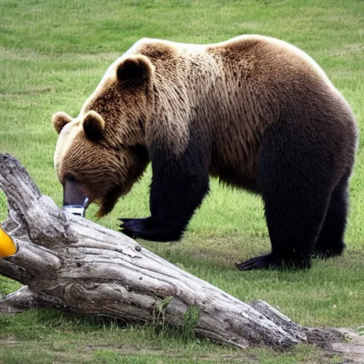 Image similar to bear drinking a beer