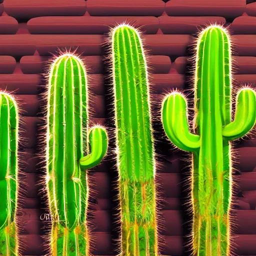 Image similar to cactus grown on man's face instead of beards, digital art, award winning