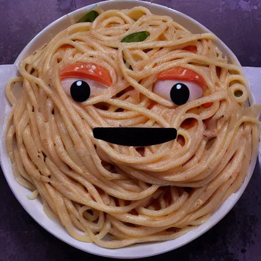 Prompt: a pasta monster