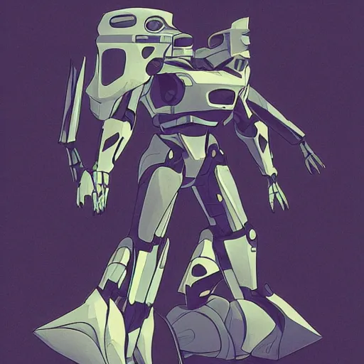 Image similar to combat mecha in the style of syd mead and giger