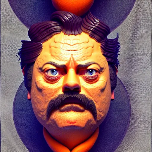 Prompt: nick offerman face inside an orange!, sci - fi and fantasy, intricate highly detailed digital painting, artstation, concept art, smooth and sharp focus, illustration, art by tan zi and ayanamikodon and alphonse mucha and wlop