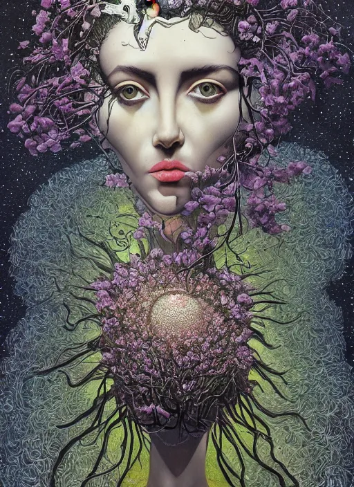 Image similar to Gaia goddess painting by Dan Hillier, trending on artstation, artstationHD, artstationHQ, 4k, 8k