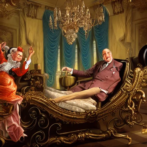 Image similar to the ceo of stock market, Realistic, Regal, Refined, Detailed Digital Art, Michael Cheval, Walt Disney (1937), François Boucher, Oil Painting, Steampunk, Highly Detailed, Cinematic Lighting, Unreal Engine, 8k