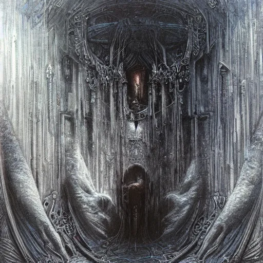 Image similar to cyberpunk dreaming by gustave dore and gustave moreau and beksinski and giger