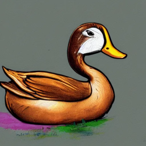 Prompt: a duck with $ bling