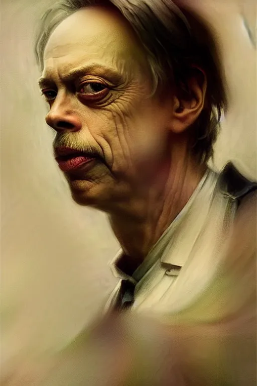 Image similar to beautiful portrait half steve buscemi wearing sourdough bread, art by anders zorn, wonderful masterpiece by greg rutkowski, beautiful cinematic light, american romanticism thomas lawrence, greg rutkowski