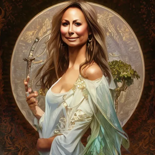 Image similar to a portrait of stacy keibler as a fairy, urban motifs, intricate, elegant, highly detailed, digital painting, trending on artstation, concept art, smooth sharp focus, illustration, art by artgerm and greg rutkowski alphonse mucha 8 k